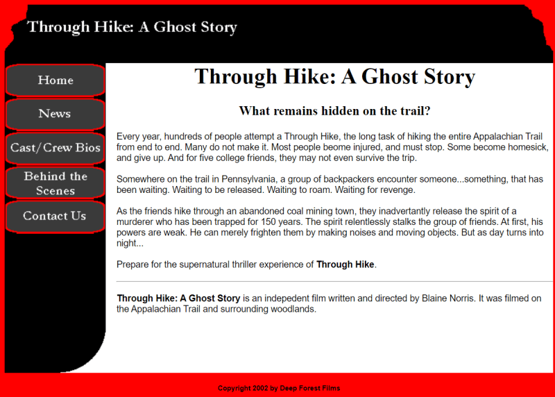 Through Hike: A Ghost Story website